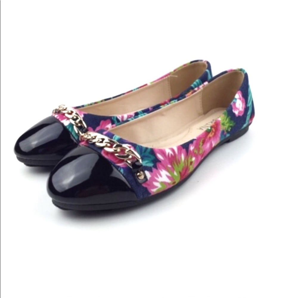 🌸•HP•Black| Floral Flats🌸